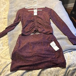 Ultra flirt sparkly mini skirt and top